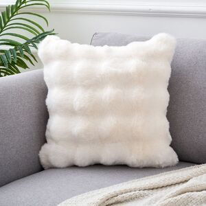 uxcell 1 Pc Faux Fur Cozy Throw Pillow Case 18 x 18 Inch White